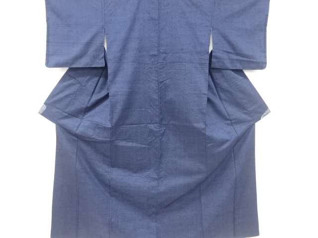 アンティーク　縞模様織り出し手織り節紬着物